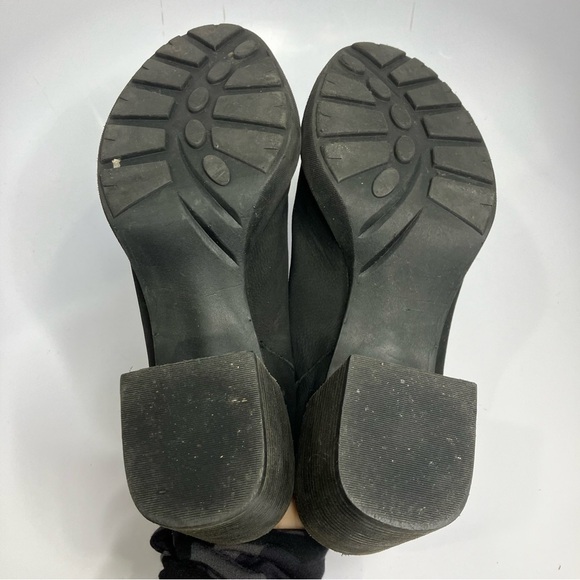 OTBT split black leather clog mules block heel side 10 - Picture 9 of 9